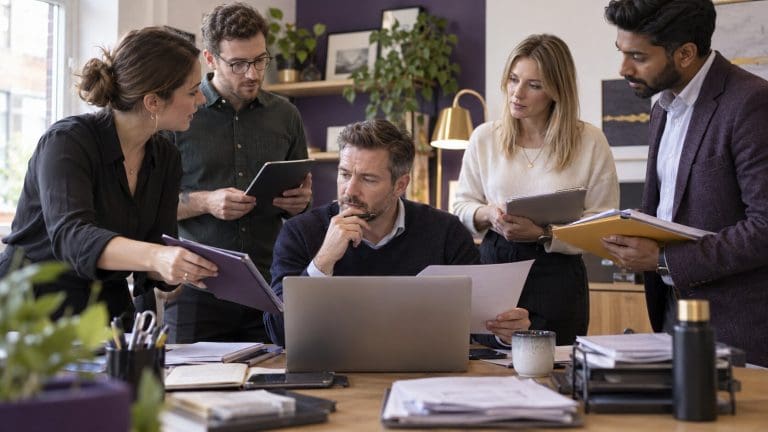 Business owner managing competing questions and decisions from the team